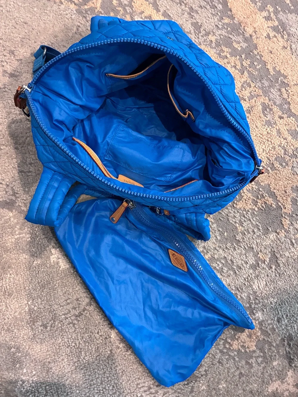 Like NEW MZ Wallace Medium Sutton Quilted Nylon Satchel-Surf Blue